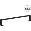 Baldų kojelės 12 pcs Juoda 596 x 40,5 x 100 mm Geležis