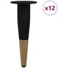 Baldų kojelės 12 pcs Juodas ir auksinis Ø 40 x 98 mm Geležis