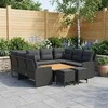 Lauko baldų komplektas Baldų komplektai su pagalve 8 pcs Juoda PE ratanas