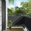 Balkono Ekranas Juodas 75 x 200 cm PU dengtas oksfordas alu