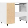 Stalas su ratais su ratu Balta 91 x 50 x 77 cm Apdirbta mediena