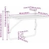 Kabantis balkono stalas Balta 60 x 39 x 65 cm Plienas