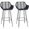 Baro Kėdė 2 pcs 55 x 52 x 92 cm Ratanas ir Geležis