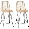 Baro Kėdė 2 pcs 44,5 x 54,5 x 97,5 cm Ratanas ir Geležis