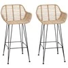 Baro Kėdė 2 pcs 55 x 52 x 92 cm Ratanas ir Geležis