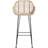 Baro Kėdė 2 pcs 55 x 52 x 105 cm Ratanas ir Geležis