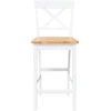 Baro kėdės, 2 vnt., baltos, masyvi mediena, guma