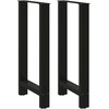 Kavos staliuko kojelės, juoda, 2 vnt., 40x(90-91)cm, plienas
