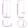 Baro stalo kojos, T formos, 2 vnt., baltos, 50x35x(100-101) cm, plienas
