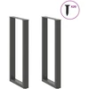 Baro stalo kojos, U formos, 2 vnt., antracito spalvos, 40x(100-101) cm, plienas