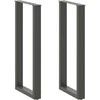 Baro stalo kojos, U formos, 2 vnt., antracito spalvos, 40x(100-101) cm, plienas