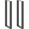 Baro stalo kojos, U formos, 2 vnt., antracito spalvos, 50x(110-111) cm, plienas