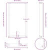 Kavos staliuko kojelės, U formos, 2 vnt., balta, 60x(100-101)cm