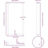 Kavos staliuko kojelės, U formos, 2 vnt., balta, 60x(110-111)cm