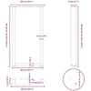 Kavos staliuko kojelės, U formos, 2 vnt., balta, 50x(90-91) cm