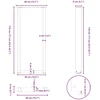 Kavos staliuko kojelės, U formos, 2 vnt., balta, 40x(110-111)cm