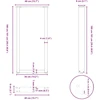 Kavos staliuko kojelės, U formos, 2 vnt., balta, 40x(100-101)cm