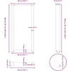 Kavos staliuko kojelės, U formos, 2 vnt., balta, 50x(100-101)cm