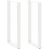 Kavos staliuko kojelės, U formos, 2 vnt., balta, 60x(110-111)cm