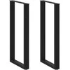 Kavos staliuko kojelės, U formos, 2 vnt., juoda, 60x(110-111)cm