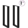 Kavos staliuko kojelės, U formos, 2 vnt., juoda, 40x(90-91) cm