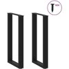 Kavos staliuko kojelės, U formos, 2 vnt., juoda, 50x(90-91) cm