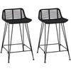 Baro taburetė 2 pcs Juoda 44 x 45 x 76 cm Ratana ir Plienas
