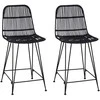 Baro taburetė 2 pcs Juoda 44 x 54 x 96 cm Ratana ir Plienas