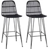 Baro taburetė 2 pcs Juoda 44 x 55 x 109 cm Ratana ir Plienas