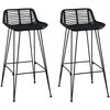 Baro taburetė 2 pcs Juodas 44 x 46 x 91 cm Ratana ir Plienas
