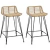 Baro taburetė 2 pcs Natūrali 44 x 45 x 76 cm Ratana ir Plienas