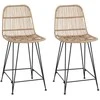 Baro taburetė 2 pcs Natūrali 44 x 54 x 96 cm Ratana ir Plienas