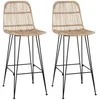 Baro taburetė 2 pcs Natūrali 44 x 55 x 109 cm Ratana ir Plienas