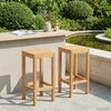 Baro taburetė 2 pcs Natūrali 35 x 35 x 75 cm Kieto teka medžio