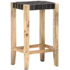 Baro taburetės, 2vnt., juodos spalvos, 75cm, tikra oda