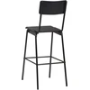 Baro taburetės, 4vnt., juodos, fanera ir plienas (2x280081)