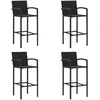 Baro taburetės, 4vnt., juodos spalvos, poliratanas