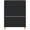 Batu skrynia ALKMAAR 78 x 24 x 103 cm Apdirbta mediena Juoda