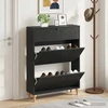 Batu skrynia ALKMAAR 78 x 24 x 103 cm Apdirbta mediena Juoda