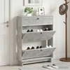 Batu skrynia EDE 78 x 24 x 103 cm Apdirbta mediena Betono pilka