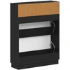 Batu skrynia HOORN 78 x 24 x 100 cm Apdirbta mediena Juoda