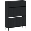 Batu skrynia ZWOLLE 78 x 24 x 103 cm Apdirbta mediena Juoda