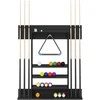 Biliardo lazdos stovas Apdirbta mediena 93 x 12 x 103 cm Juoda