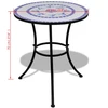 Bistro staliukas, mėlynos ir baltos sp., 60cm, mozaikos raštas