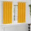 Užtemdymo užuolaidos 2 pcs Garučių geltona 140 x 175 cm Aksomas