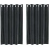 Užtemdymo užuolaidos 2 pcs Tamsiai pilka 140 x 140 cm Aksomas
