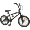 BMX Dviratis 16 Colių 5-8 metų amžiaus Juoda