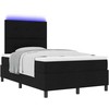 Kiemas lova su LED juostelėmis Juoda 120 x 190 cm audinys