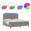 Kiemas lova su čiužiniu su LED Taupe 200 x 200 cm audinys