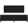 Kiemas lova su galvūgalio Juodas 200 x 200 cm Aksomas